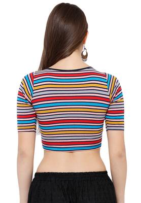Women's Multicolour Casual Stretchable Readymade Saree Blouse 2