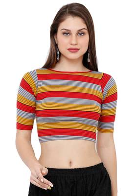 Women's Multicolour Casual Stretchable Readymade Saree Blouse 1