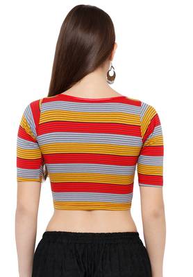 Women's Multicolour Casual Stretchable Readymade Saree Blouse 2