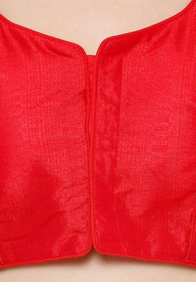 Women's Red Casual Embroidery Readymade Saree Blouse 4