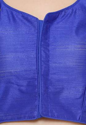Women's Blue Casual Embroidery Readymade Saree Blouse 4