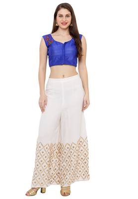 Women's Blue Casual Embroidery Readymade Saree Blouse 5