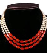 Maroon Pearl Necklaces