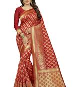 Red Rapier jacquard Silk Designer Saree With Blouse