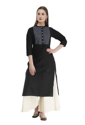 black Womens Embroidered polly silk RK2162B 1