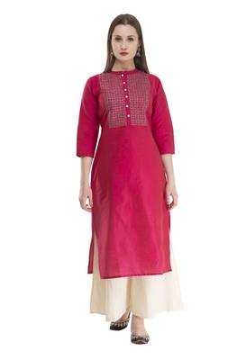 pink Womens Embroidered polly silk RK2162C 1