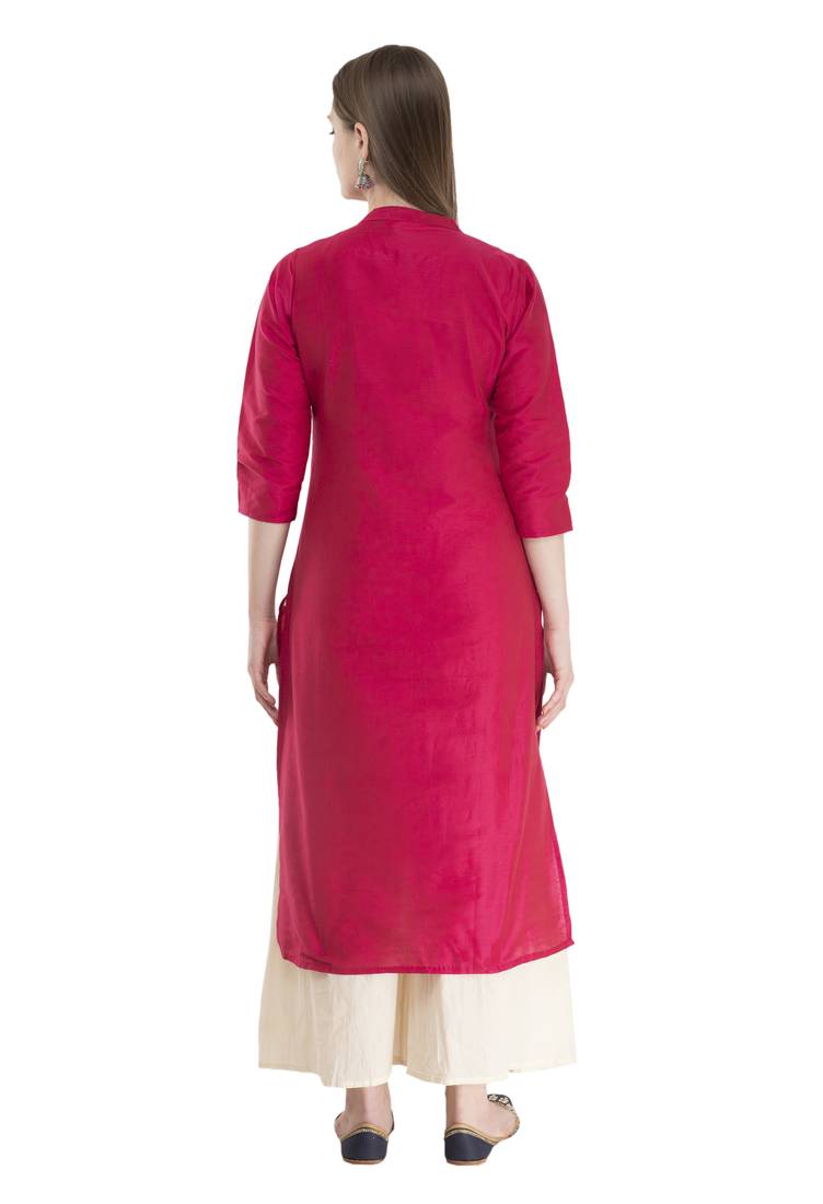 pink Womens Embroidered polly silk RK2162C