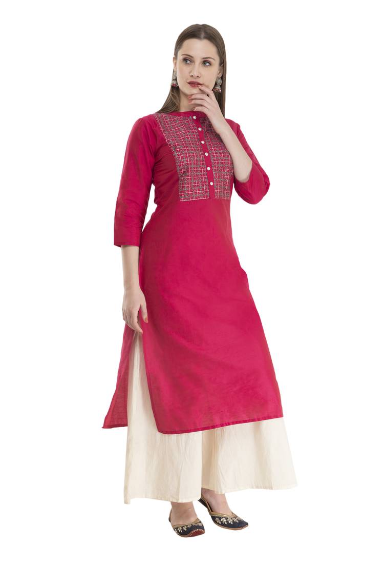 pink Womens Embroidered polly silk RK2162C