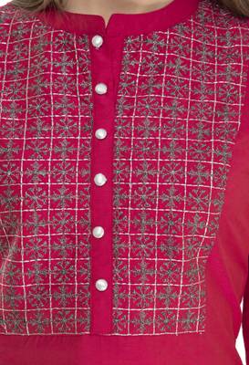 pink Womens Embroidered polly silk RK2162C 4
