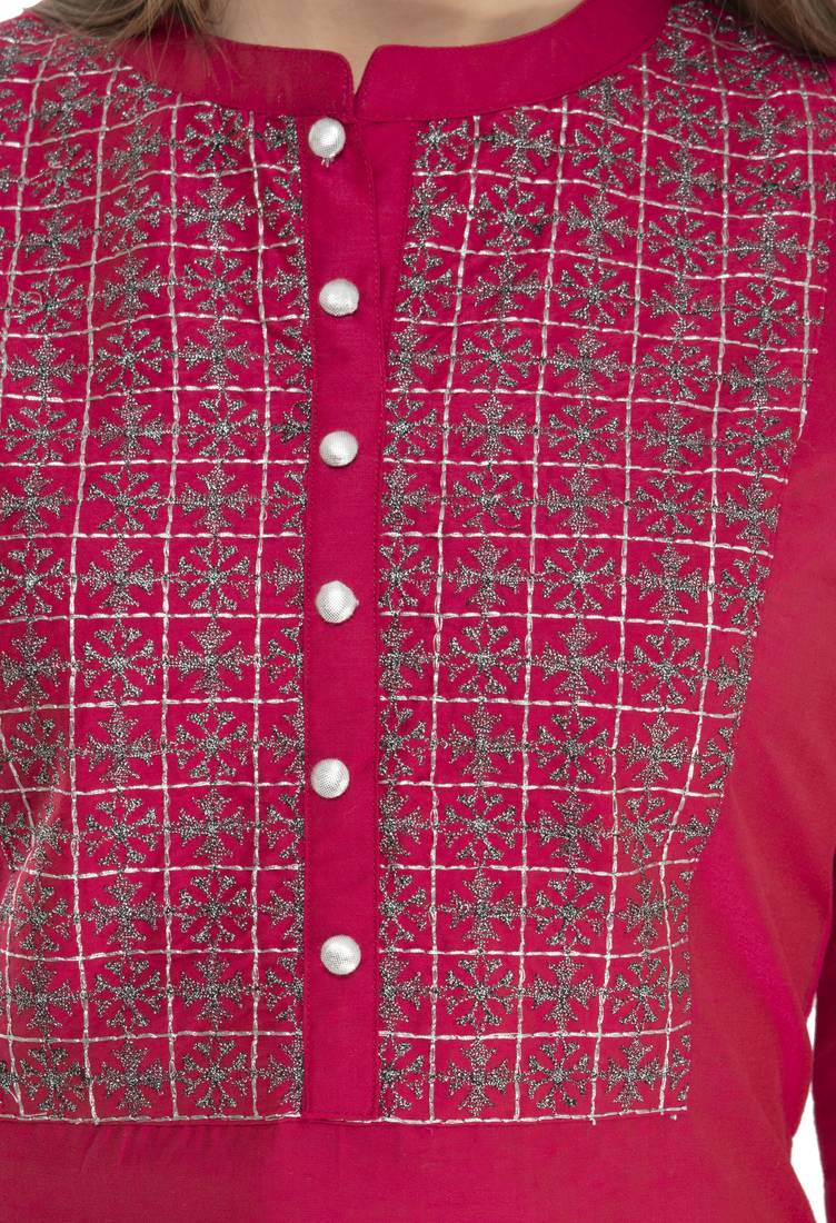 pink Womens Embroidered polly silk RK2162C