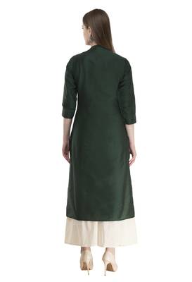 bottle green Womens Embroidered polly silk RK2162E 2