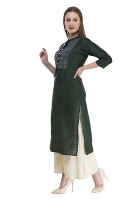 bottle green Womens Embroidered polly silk RK2162E 5
