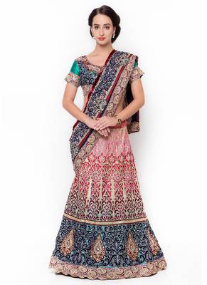 Multicolor Embroidered Chiffon Saree With Blouse 1