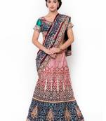 Multicolor Embroidered Chiffon Saree With Blouse