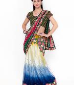 Multicolor Embroidered Net Saree With Blouse