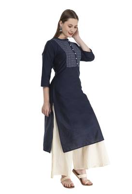 navy blue Womens Embroidered polly silk RK2162G 3