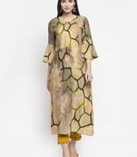 Indibelle Cream printed rayon kurtas-and-kurtis