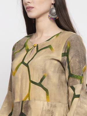 Indibelle Cream printed rayon kurtas-and-kurtis 5