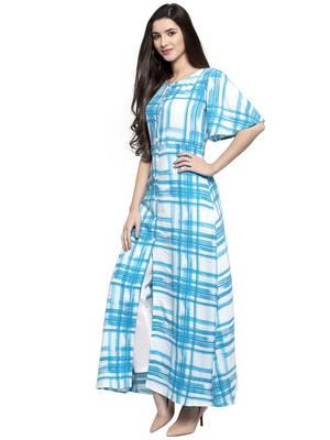 Blue printed rayon kurtas-and-kurtis 4
