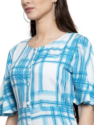 Blue printed rayon kurtas-and-kurtis 5