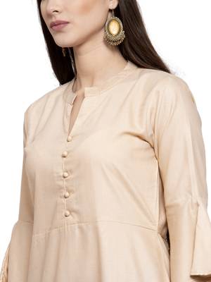Indibelle Cream printed cotton kurtas-and-kurtis 5