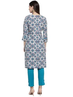 Grey printed rayon kurtas-and-kurtis 2