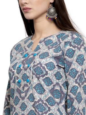 Grey printed rayon kurtas-and-kurtis 5