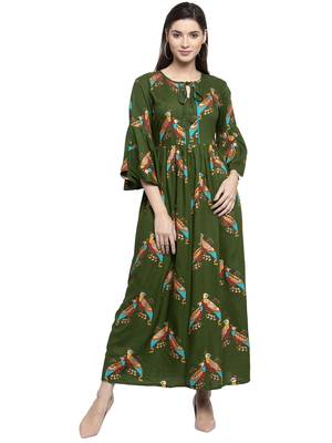 Green printed rayon kurtas-and-kurtis 1
