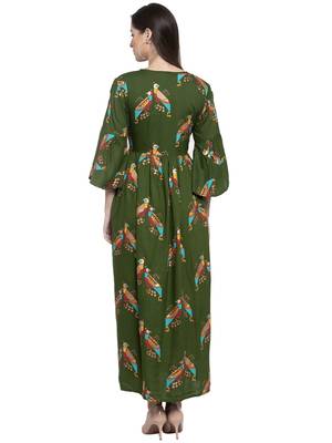 Green printed rayon kurtas-and-kurtis 2