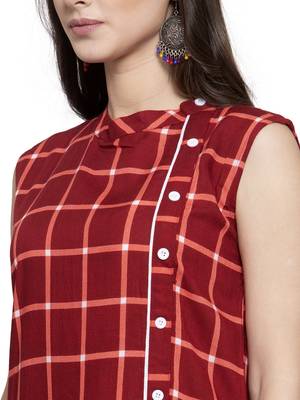 Indibelle Maroon printed rayon kurtas-and-kurtis 5