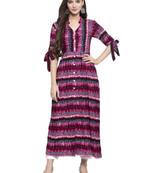 Indibelle Pink printed rayon kurtas-and-kurtis