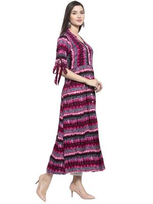 Indibelle Pink printed rayon kurtas-and-kurtis 3