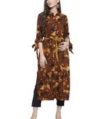 Indibelle Brown printed rayon kurtas-and-kurtis