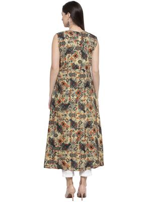 Indibelle Green printed rayon kurtas-and-kurtis 2