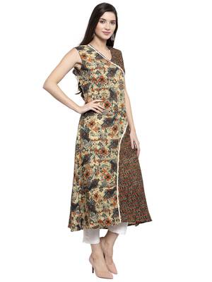 Indibelle Green printed rayon kurtas-and-kurtis 3