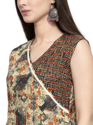 Indibelle Green printed rayon kurtas-and-kurtis 5