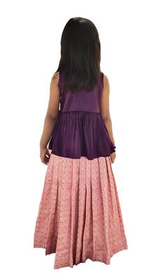 Kids Bit Top And Pink Lehenga Choli 2