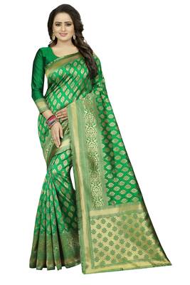 Green Rapier jacquard Silk Designer Saree With Blouse 1