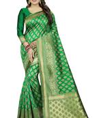 Green Rapier jacquard Silk Designer Saree With Blouse