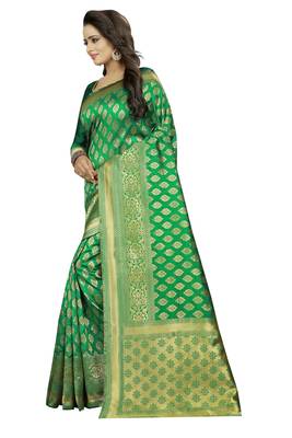 Green Rapier jacquard Silk Designer Saree With Blouse 2