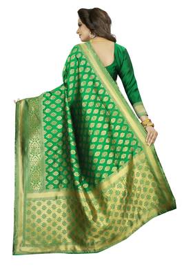Green Rapier jacquard Silk Designer Saree With Blouse 3