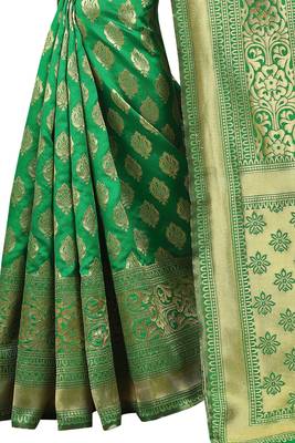 Green Rapier jacquard Silk Designer Saree With Blouse 4