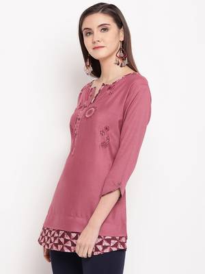 Rayon A-line Stitched kurti 3