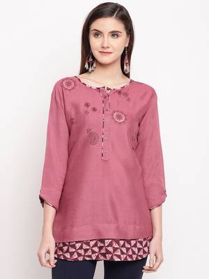 Rayon A-line Stitched kurti 4