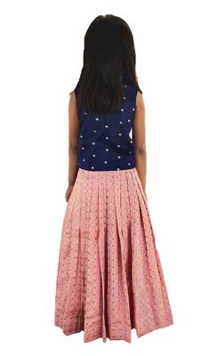 Kids Blue Top And Pink Lehenga Choli 2