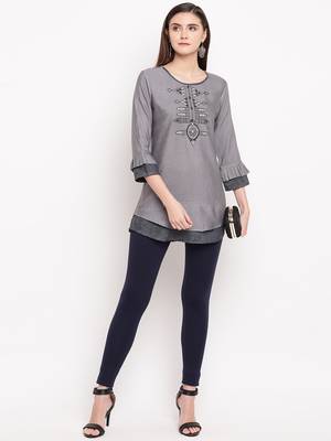 Rayon A-line Stitched kurti 1