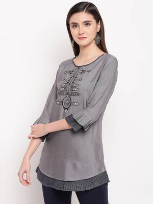 Rayon A-line Stitched kurti 3