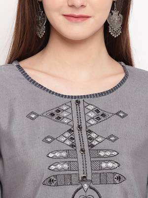 Rayon A-line Stitched kurti 5