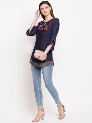 Rayon A-line Stitched kurti 1