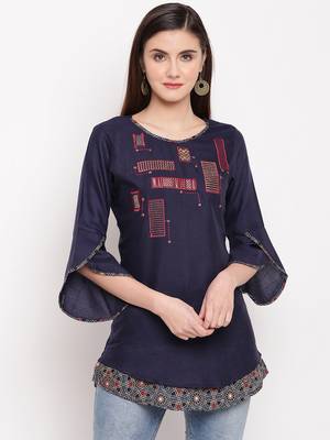 Rayon A-line Stitched kurti 4